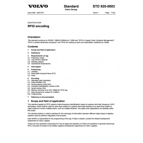 VOLVO STD 920-0003 0