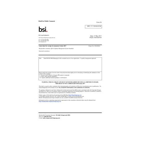 BS ISO/DIS 9004.1:2017