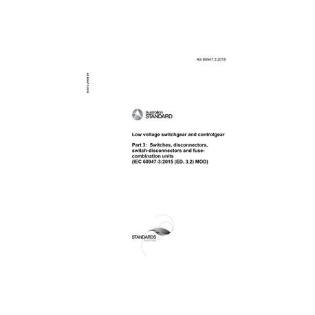 AS 60947.3:2018
