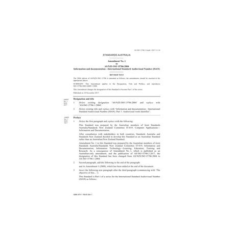 AS ISO 15706.1:2004 Amd 1:2017