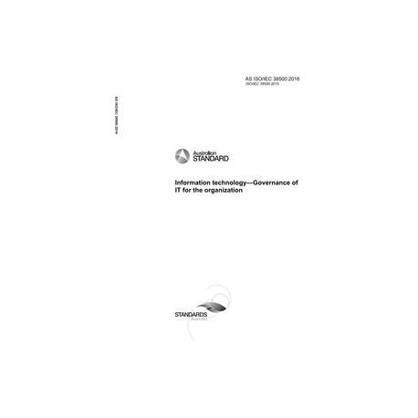 AS ISO/IEC 38500:2016