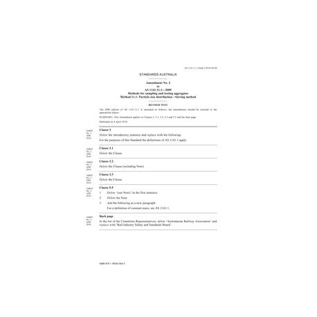 AS 1141.11.1-2009 Amd 2:2016