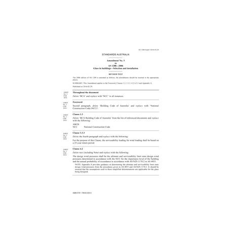 AS 1288-2006 Amdt 3:2016