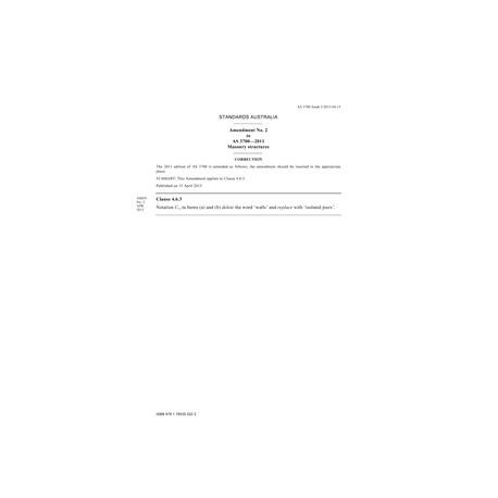 AS 3700-2011 Amd 2:2015 [ Superseded ]