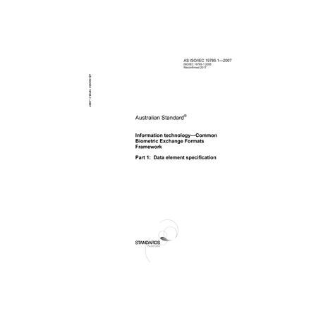 AS ISO IEC 19785.1-2007