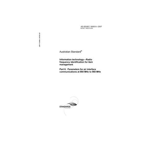 AS ISO IEC 18000.6-2007