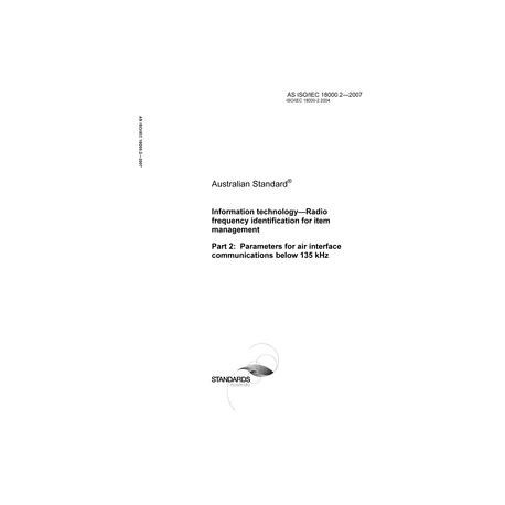 AS ISO IEC 18000.2-2007