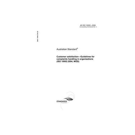 AS ISO 10002-2006 [ Superseded ]