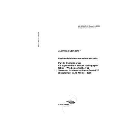 AS 1684.3 C2 SUPP 9-2006 [ Superseded ]