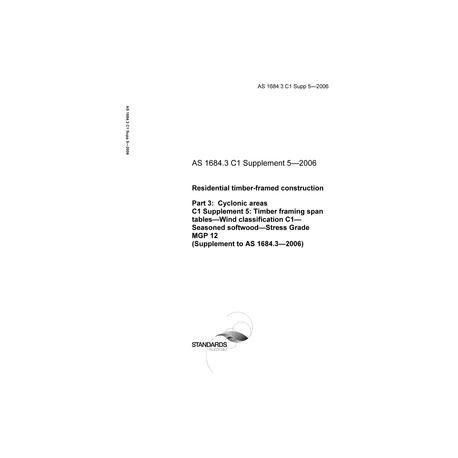 AS 1684.3 C1 SUPP 5-2006 [ Superseded ]