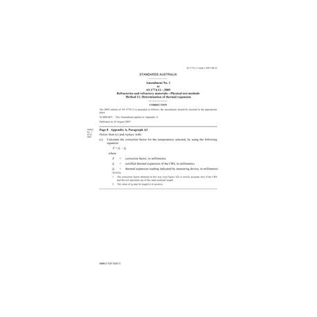 AS 1774.11-2005 AMDT 1 [ Superseded ]