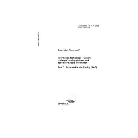 AS ISO IEC 13818.7-2005 [ Superseded ]