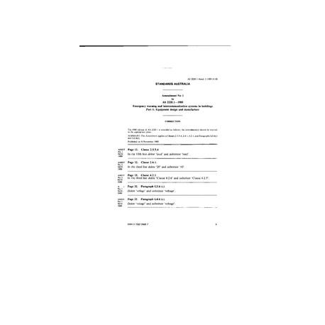 AS 2220.1-1989 AMDT 1 [ Superseded ]