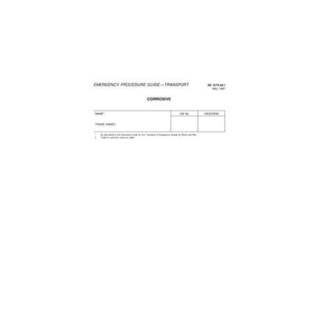 AS 1678.8A1-1987 [ Superseded ]