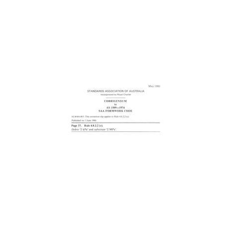 AS 1509-1974 CORR 2 [ Superseded ]