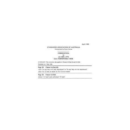 AS 1509-1974 CORR 1 [ Superseded ]