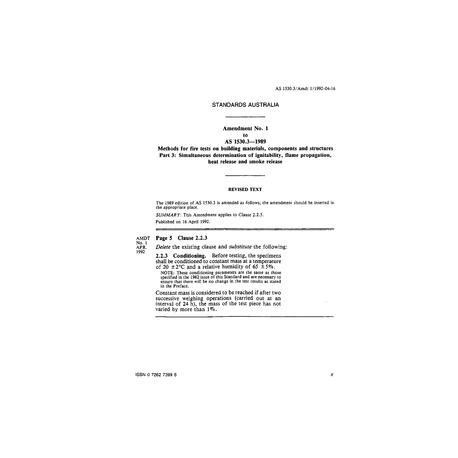 AS 1530.3-1989 AMDT 1 [ Superseded ]