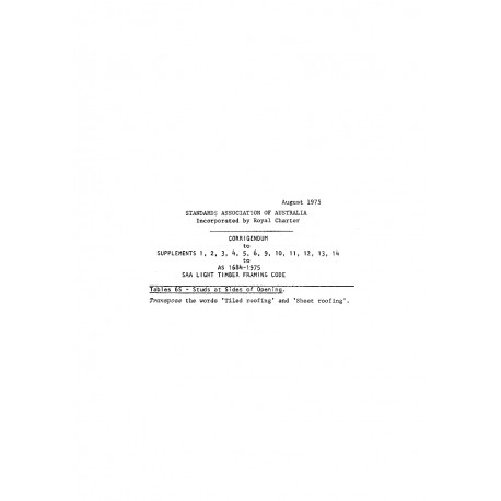 AS 1684 SUPP 13-1975 AMDT 1 [ Superseded ]