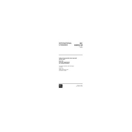 IEC 61029-2-10 Ed. 1.0 en:1998