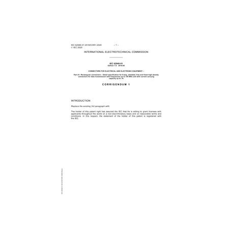 IEC 62946-01 Cor.1 Ed. 1.0 en:2020