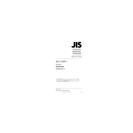 JIS A 5209:2008/AMENDMENT 1:2010